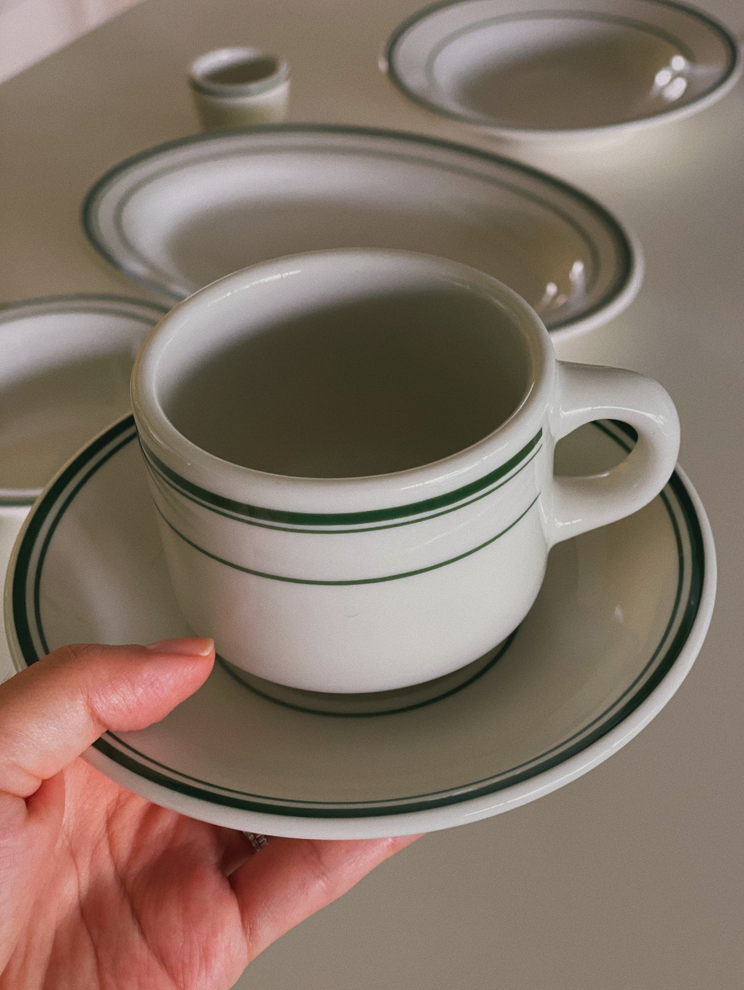 [Tuxton] Stackable Cup + Saucer Set